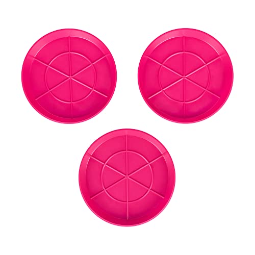 Hum Flowerpots Pack of 3 Saucers, Sturdy Drip Trays, Choice of Size and Colour, for Outdoor/Indoor Plant Pots - 19cm Pink - Image 4