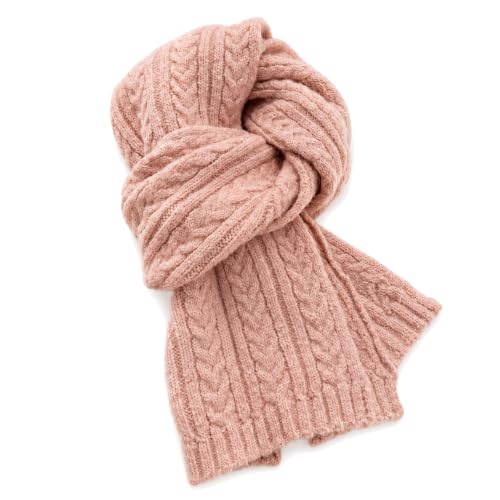 Cable Knit Scarf for Women Men Wool-Blend Cold Weather Chunky Neck Warmer
