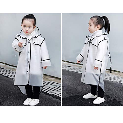 Poncho de chuva infantil KESYOO com capuz transparente reutilizável para crianças em geral protetor