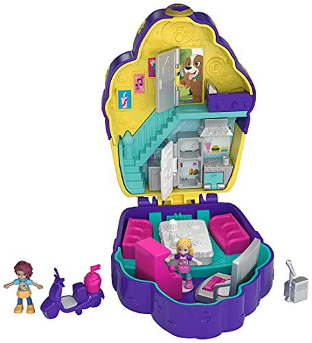 Polly Pocket FRY36 - World Cafe Schatulle, zum Spielen und Mitnehmen, Spielzeug ab 4 Jahren - Exklusiv bei Amazon
