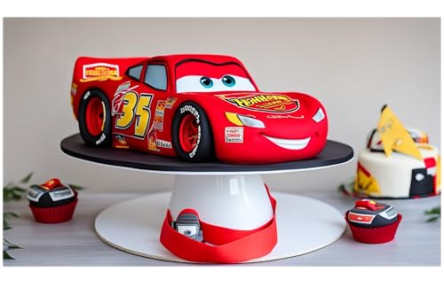Lightning McQueen edible cake topper labels