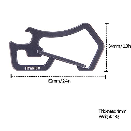 Grampo, Andoer Multitool Titanium Carabiner Keychain Chaveiros clipes com abridor de garrafas