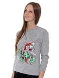 Ed Hardy Koi Fish Graphic Heather Gray Juniors Long Sleeve Tee (Medium)