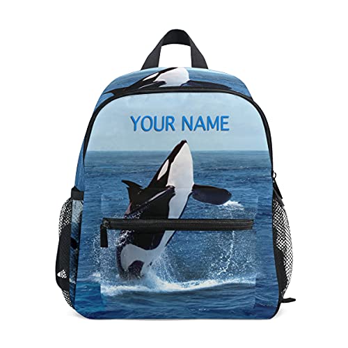Mochila infantil personalizada com unicórnios com bandeira americana, mochila personalizada com nome/texto, bolsa escolar personalizada, Baleia, tamanho �nico