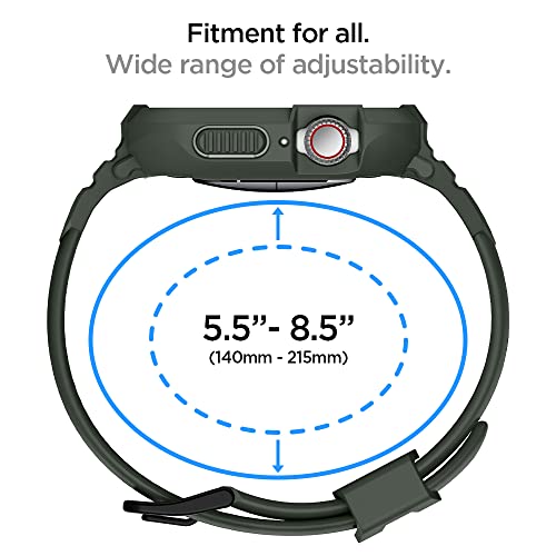 Spigen Rugged Armor Pro Compatible with Apple Watch Case with Strap for Series 9/8/7 45mm and 44mm Series 6/SE/5/4 - Military Green