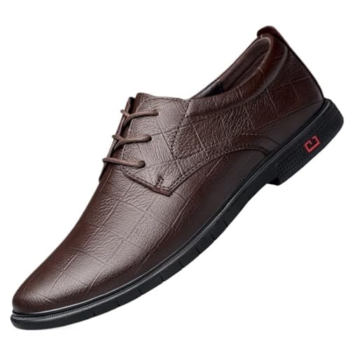Men's Dress Shoes Comfort Soft Men Oxford Superior Flexural Leather Fashion Anti-Slip Lug Sole Business Shoes Classic Office