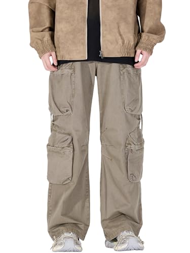 Mens Cargo Pants Casual Joggers Athletic Pants Cotton Straight Trousers2