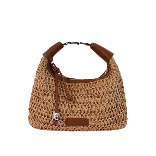 Image of Woven Leather Tote Bag For Women Crossbody Shoulder Bag Large Hobo Handbags Vegan Female Bag Vegetable Basket
