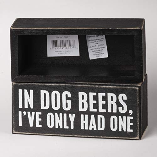Primitives-by-Kathy-18027-Box-Sign-6-x-25-In-Dog-Beers Primitives by Kathy 18027 Box Sign 6 x 25 In Dog Beers