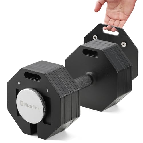 Eisenlink Adjustable Dumbbell 36kg Weight Set - Octagonal Dumbbell Set with Anti-slip Handle 2kg Increments Innovative Easy Safe Locking Mechanism Fitness Home Gym