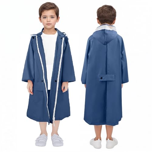 Image of LAMA Kids Raincoat with Hood, Lightweight Raincoat for Girls, Kid Long Rain Jacket