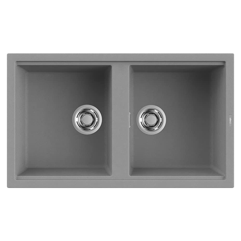 Elleci Lavello Incasso Best 450 2 Vasche 86x51 Grigio Cemento Granitek LGB45048