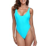 RELLECIGA レディース ワンピース Tバック 水着, スカイブルー, Small
