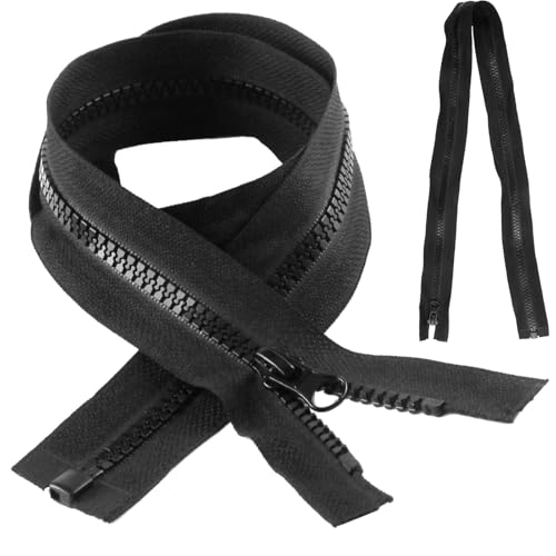 HARY 2 cremalleras resistentes, cremallera impermeable de 65 cm, cremalleras largas de extremo abierto para chaquetas, sacos de dormir, tiendas de campaña, cubiertas de barco, reemplazo de cremallera