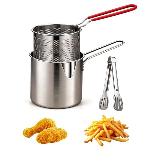 2026 New Deep Fryer Pot Set, 304 Stainless Steel Fryer Deep Fryer Basket