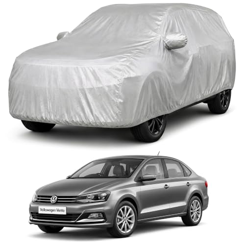 Image of Autofact Car Body Cover Compatible with Vento | Custom Fit Car Cover | 100% Water-Resistant| Triple-Stitched Lightweight Fabric | Dustproof | Indoor & Outdoor Use | Elastic Bottom