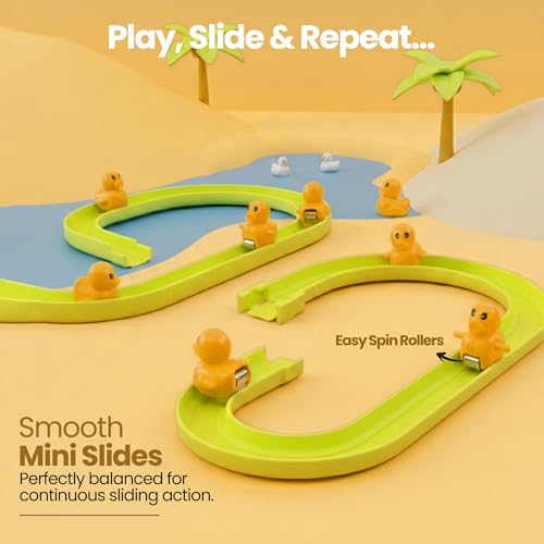 Image of Luusa Duck Slide Toy with LED Lights & Music | Electric Climbing Duck Track Toy | Educational Musical Slide Game for Kids 3-6 Years | Fun Toddler Toy Gift for Boys & Girls
