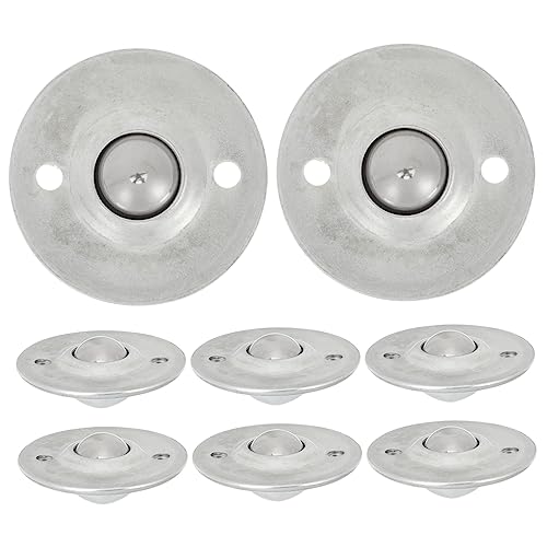 KICHOUSE 8pcs Universal Ball Transfer Ball Bearing Swivel Caster Roller Transfer Bearing Roller Caster Rollers Ball Transfer Ball Casters Bearing Swivel Casters Chair Wheels Steel