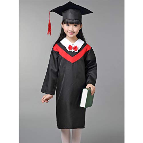 SOIMISS Crianças Tampão Da Graduação E um Vestido De Borla Conjunto para Crianças Uniformes Escolare