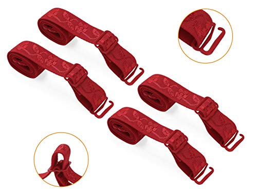 Image of uxcell 2 Pair 10 /12 /15 /18 /20mm Width Stretchable Shoulder Bra Straps Adjustable Elastic Straps for Women