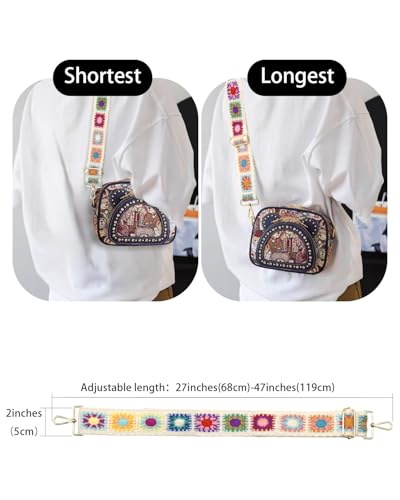 Image of Embroidered Purse Straps Replacement Crossbody Wide Adjustable Bag Straps | Thick Purse Strap for Crossbody Bags,Extra Long Strap,Cross Body Straps for Handbags,Bag Straps for Tote Bags,Shoulder Straps