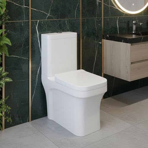 Image of KrissKross One‑Piece Western Commode, S‑Trap 9-12 inch, Dual‑Flush Washdown, Soft‑Close Quick‑Release Seat, High‑Gloss Ceramic, Floor‑Mounted WC for Indian Bathrooms