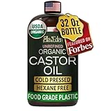 Ella & Eden Organic Castor Oil – Cold-Pressed Hexane-Free Unrefined - For Hair Growth, Skin and Face - USDA Certified & 100% Pure - 32 fl oz