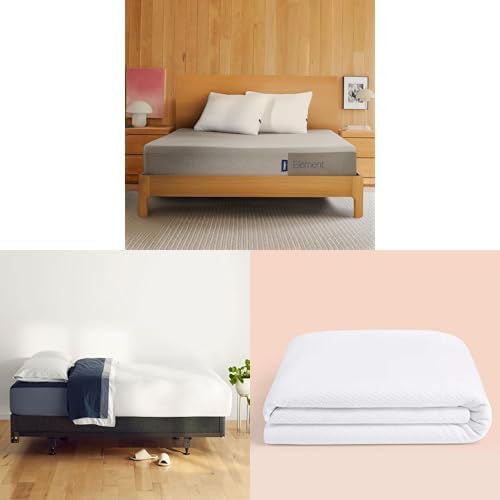 Bundle of Casper Sleep Element Mattress + Foundation for Mattress + Waterproof Mattress Protector