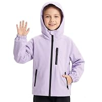 Domueay Mädchen Wasserdicht Jacken Leichte Atmungsaktiv Jacke Kinder Regenjacke Frühling Herbst Übergangsjacke mit Reflexionsstreifen Winddicht Mantel Outdoorjacke 10-11 Jahre, Lila