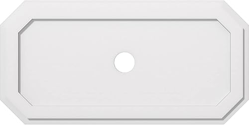 Ekena Millwork CMP36X18ED-03000 Medallones de techo de uretano contemporáneos de PVC de grado arquitectónico esmeralda, 36 pulgadas de ancho x 18