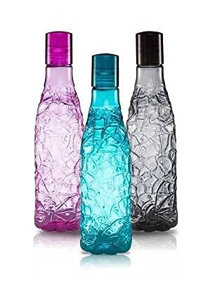 Jiya EnterprisePlastic Fridge Water Bottle Set , 1000 ML (3, ZIG-ZAG Pattern)