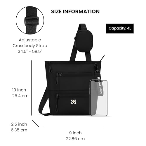 Image of Sherpani Sadie, Nylon Crossbody Bag, Lightweight Shoulder Bag, Travel Cross Body, Crossbody Purse for Women, RFID Protection, Removable Coin Purse, Travel Gift (Raven Heritage)