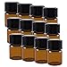Super Z Outlet 1ml (1/4 dram) Mini Amber Glass Vial Bottles with Orifice Reducer and Cap for Essential Oils, Colognes & Perfumes (12 Pack)