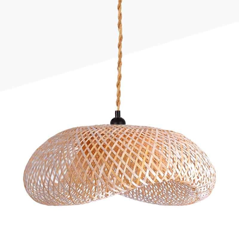 B·LED BARCELONA LED Lámpara colgante de mimbre Vimet Lite. Lámpara de techo artesanal Natural estilo Boho, portalámparas de Cuerda E27 para Isla Cocina, Salón, Comedor, Dormitorio