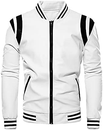 Men's Faux Leather Coat Classic Washed PU Jackets Trend Motorcycle Vintage Outerwear Slim Fit With Stand Collar Bomber Coat