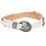 Größe: Einheitsgröße Damen Westerngürtel Weiß PU geflochten mit Silber Westernschnalle Mode Party Anlass Alltag Stil