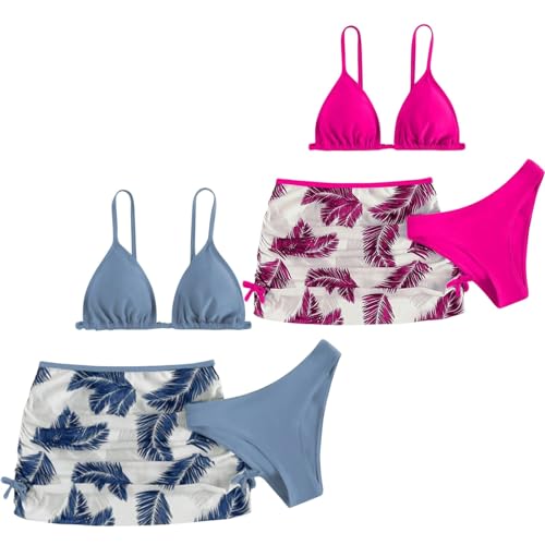 Kids Child Girls 3 Piece Bathing Suit Bikini Tops Underpants Print Skirt Swimwear Swimsuit for Girl Swimwear3