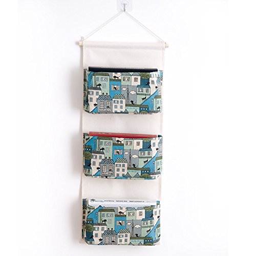 Starsglowing Hängnde Tasche Aufbewahrungstasche Schrank Organizer Wand Tür Organizer Hängeorganizer Utensilientasche 3 Große Tasche (Gebäude und Katze)