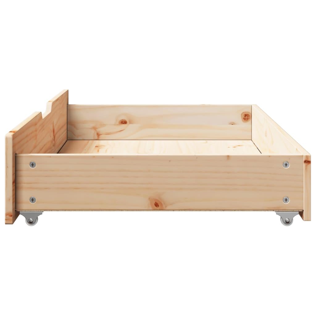 ShGaxin 850923 - Cassetti sotto letto con ruote, 2 pezzi in legno massello di pino