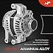A-Premium Alternator Compatible with Jeep Cherokee 2014-2019, Compass, Renegade & Chrysler 200 & Ram ProMaster City & Fiat 500X, 2.4L, 12V 160A CW 6-Groove Pulley, Replace# 56029624AA, 56029624AB