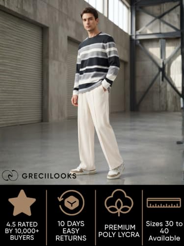 Image of GRECIILOOKS Men's Lycra Cargo Track Pants - Loose Fit Joggers for Men | Korean Style Travel & Home Wear with Pockets (Available in Plus Size)