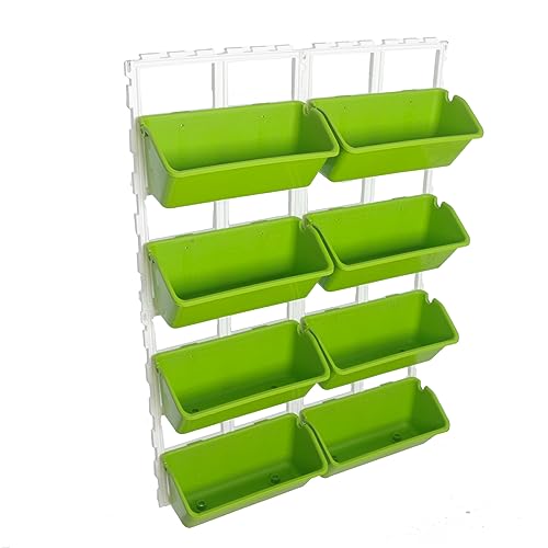 Estante colgante para flores con ganchos, estante para macetas montado en la pared con 8 cestas, soporte para macetas de flores, estante decorativo para interiores y exteriores, jardín, balcón, valla