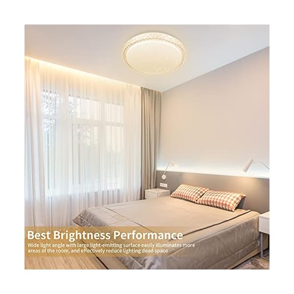 Firbon LED Deckenlampe Wohnzimmer, 24W 1800LM 3000K/4000K/6000K LED Deckenleuchte Dimmbar, IP44 Wasserfeste Lampe für… – Bild 9