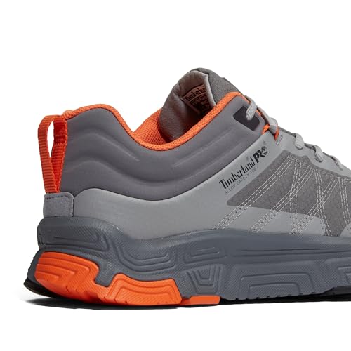 Timberland PRO Men's XR-1 Alloy Safety Toe Industrial Athletic Work Shoe, Grey/Orange, 9.5W