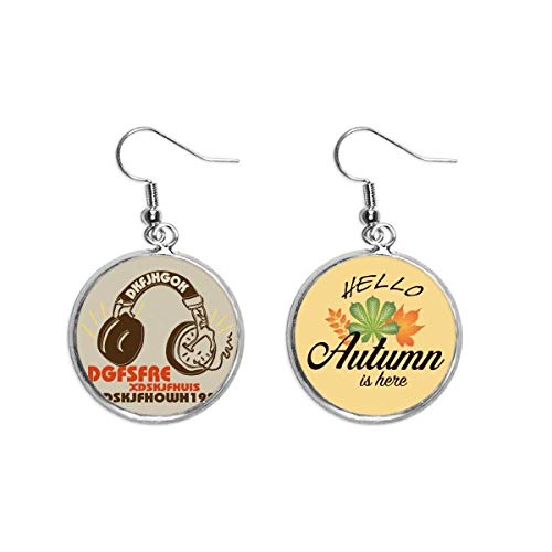 Pendentif rock music marron pour lobe d'oreille avec motif de feuilles d'automne