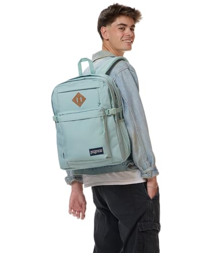 JanSport Main Campus Backpack - Travel or Work Backpack with 15-Inch Laptop Sleeve and Dual Water Bottle Pockets, Faded Sage