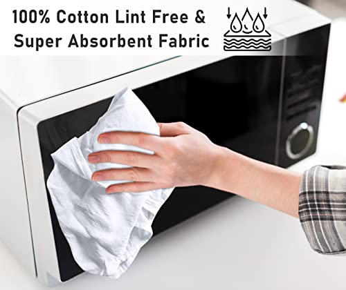 RUVANTI Flour Sack Towels 24 Pack 28x28 Inch, 100% Cotton Tea Towel, Reusable, Machine Washable, Absorbent BarTowels - Dish Cloth Perfect for Drying Dishes & Cleaning - White