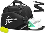 XINTREY Pickleball Bags for Women Men Crossbody Pickleball Tote Duffle Bag for Paddle Racquet & Accessories (Black)