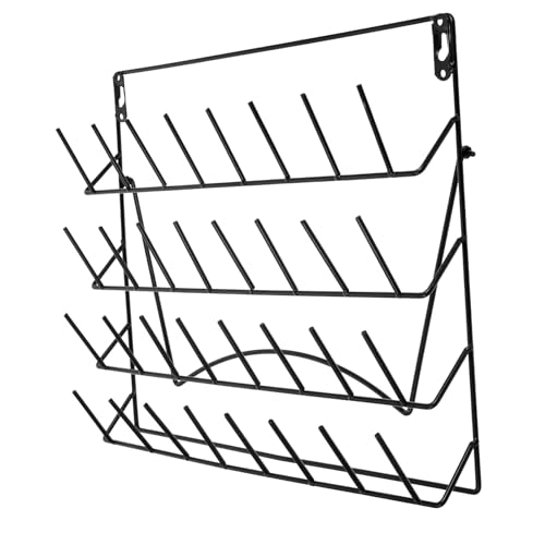 Kichvoe - Kichvoe Wall-mounted Laboratory Glassware Drying Rack Iron Storage Shelf Vertical Test Tube and Bottle Drainer Holder for Lab Equipment and Coffee Station - -7%
