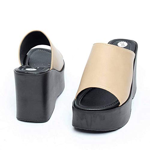 Image of epdavin Women's Simple Comfy Platform High Heel Slippers Slides
